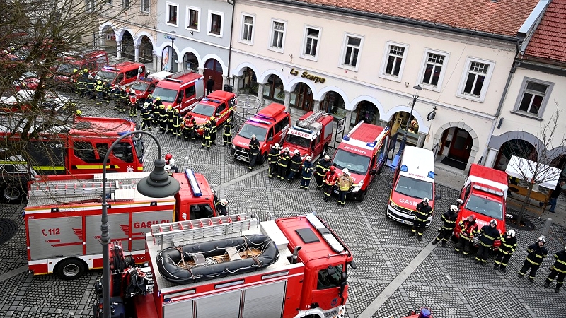 gasilska vozila Redna občinska gasilska vaja za večjo varnost skupnosti